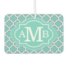 Elegant Blauwgroen Quatrefoil Patroon Aangepast Mo