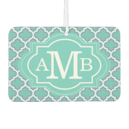 Elegant Blauwgroen Quatrefoil Patroon Aangepast Mo Luchtverfrisser