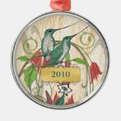 Elegant Blauwgroen Rood Ornament voor mensvogels (Voorkant)