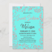 Elegant Blauwgroen Roos Gouden Glitter Bloemrijk S Kaart (Voorkant)