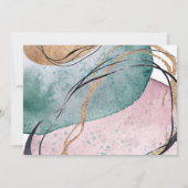 Elegant Blauwgroen Roze Abstract Bruiloft Dank u K Kaart (Achterkant)