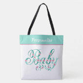 Elegant Blauwgroen Roze Baby  Aangepast Tote Bag (Voorkant)