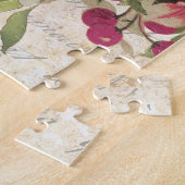 Elegant Blauwgroen Roze Cream Peacock Floral Legpuzzel (Zijkant)