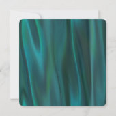 Elegant Blauwgroen Satin en Peacock Wedding Invita Kaart (Achterkant)