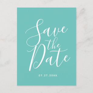 Elegant Blauwgroen Save the Date Spring Weduwd Briefkaart