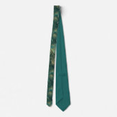 Elegant Blauwgroen Seagreen Floral Pattern Stropdas (Achterkant)