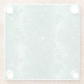 Elegant Blauwgroen Silver Glitter Design Glazen Onderzetter (Achterkant)