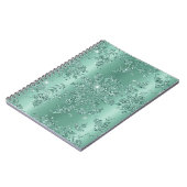 Elegant Blauwgroen Silver Glitter Design Notitieboek (Linkerzijde)
