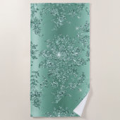 Elegant Blauwgroen Silver Glitter Design Strandlaken (Voorkant)