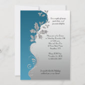 Elegant Blauwgroen  Silver Holly Kerstfeest Kaart (Voorkant)