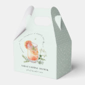 Elegant Blauwgroen Sinaasappel Groen Cocktail Vrij Bedankdoosjes (Achterkant)