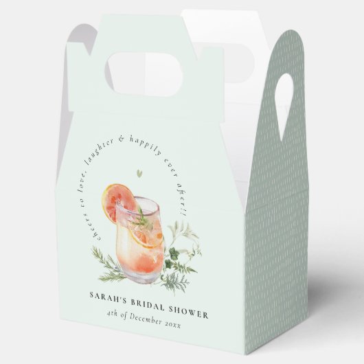 Elegant Blauwgroen Sinaasappel Groen Cocktail Vrij Bedankdoosjes (Geopend)