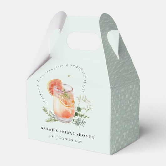 Elegant Blauwgroen Sinaasappel Groen Cocktail Vrij Bedankdoosjes (Voorkant Zijde)