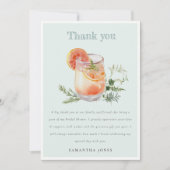 Elegant Blauwgroen Sinaasappel Groen Cocktail Vrij Bedankkaart (Voorkant)