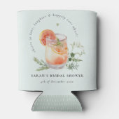 Elegant Blauwgroen Sinaasappel Groen Cocktail Vrij Blikjeskoeler (Achterkant)