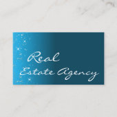 Elegant Blauwgroen Sparkle Chic Glitter Stars met  Visitekaartje (Voorkant)