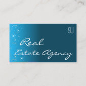 Elegant Blauwgroen Sparkle Glitter Stars met monog Visitekaartje (Voorkant)