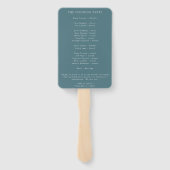 Elegant Blauwgroen Terracotta Navy Boho Floral Pro Handwaaier (Achterkant)