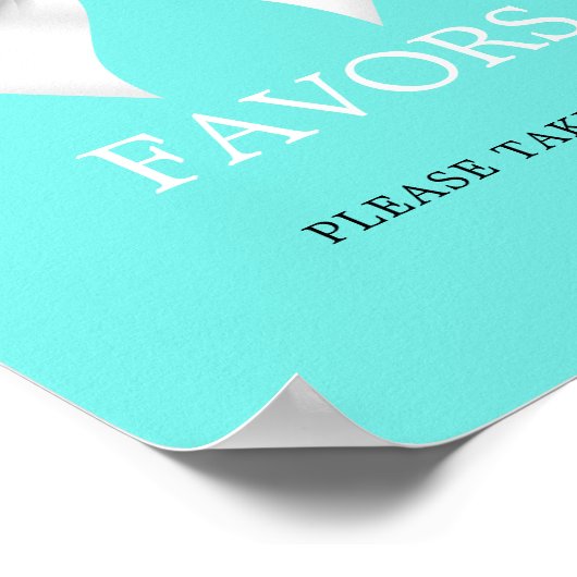 Elegant Blauwgroen Tiffany Baby shower Gast Favori Poster (Hoek)