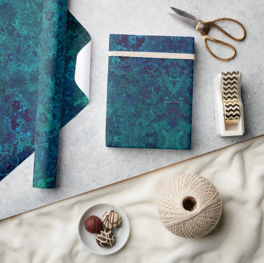 Elegant Blauwgroen Turquoise Gemstone Cadeaupapier (Crafts)