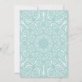Elegant Blauwgroen Turquoise & Lace 15th Quinceañe Kaart (Achterkant)