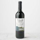 Elegant Blauwgroen Turquoise Roos Weddenschap Hart Wijn Etiket (Voorkant)