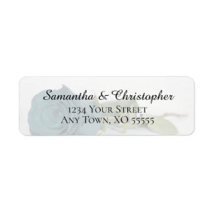 Elegant Blauwgroen Turquoise Roos Wedding Return A Etiket