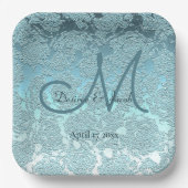Elegant Blauwgroen Turquoise Wedding Reception Mon Papieren Bordje (Voorkant)