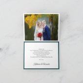 Elegant Blauwgroen Verbrand Sinaasappel Bloemen Br Bedankkaart (Binnen)