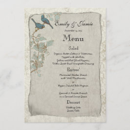 Elegant Blauwgroen vogelwagentje wrijvingsmenu Menu