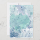 Elegant Blauwgroen Waterverf 50e verjaardag Kaart (Achterkant)