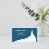 Elegant Blauwgroen Wedding Dress Visitekaartje (Staand voorkant)