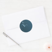 Elegant Blauwgroen Wedding Envelope-zegels Ronde Sticker (Envelop)