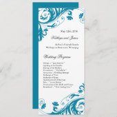 Elegant Blauwgroen Wedding Programs Programmakaart (Voorkant / Achterkant)