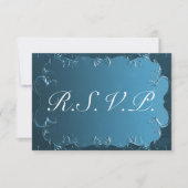 Elegant Blauwgroen Wedding RSVP Kaartje (Voorkant)