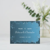 Elegant Blauwgroen Wedding sparen de Datum Aankondigingskaart (Staand voorkant)