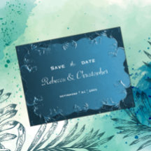 Elegant Blauwgroen Wedding sparen de Datum
