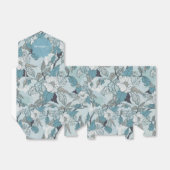 Elegant Blauwgroen & White Floral Tent Favor Box Bedankdoosjes (Uitgevouwen)