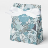 Elegant Blauwgroen & White Floral Tent Favor Box Bedankdoosjes (Voorkant Zijde)