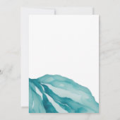 Elegant Blauwgroen Witte Waterverf Floral Peony We Kaart (Achterkant)