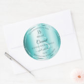 Elegant Blauwgroen Zacht Glitter Product Labels Mo (Envelop)