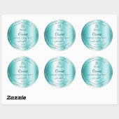 Elegant Blauwgroen Zacht Glitter Product Labels Mo (Vel)