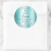 Elegant Blauwgroen Zacht Glitter Product Labels Mo (Tas)