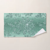 Elegant Blauwgroen zilveren glitter patroonontwerp Bad Handdoek (Handdoek)