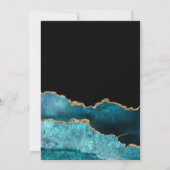 Elegant Blauwgroen zwart goud marmer agaat Afstude Kaart (Achterkant)
