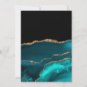 Elegant Blauwgroen zwart marmer Gold 100e verjaard Kaart (Achterkant)