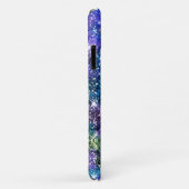 Elegant blauwgroene nepschitterende monogram Case-Mate iPhone case (Achterkant/rechts)