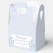 Elegant Bleek blauw en wit Grieks huwelijk Bedankdoosjes (Geopend)
