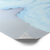 Elegant Bleek blauw Roos Calligrafie Weddenschap W Poster (Hoek)