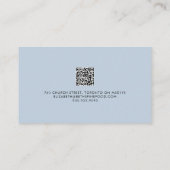 Elegant Bleek Blue Luxury Minimale QR CODE Visitekaartje (Achterkant)